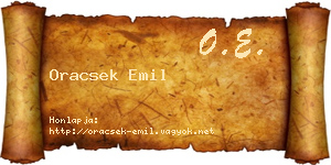 Oracsek Emil névjegykártya